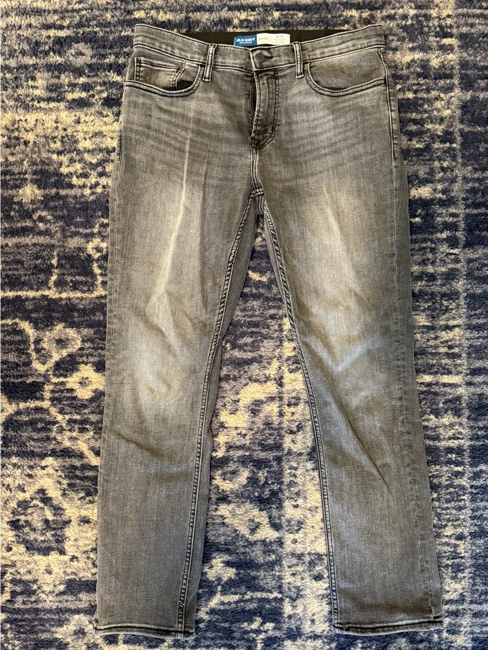 Old Navy Men's Washed Gray/Black Slim Jeans